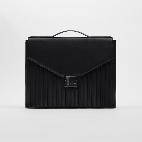 Zara Bags Zara Textured Briefcase With Front Raised New With Tag